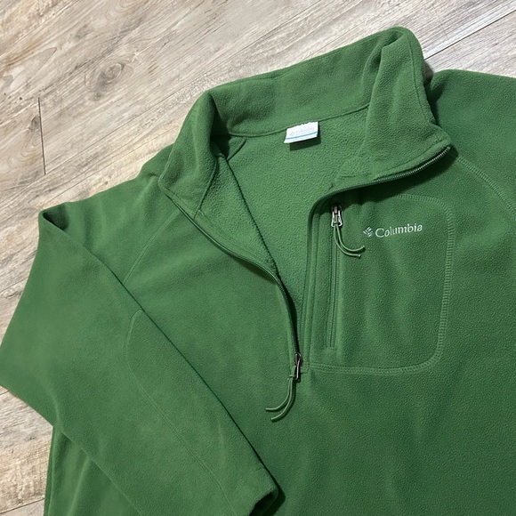 Columbia 3/4 Zip Pullover Fleece Green - Picture 2 of 6